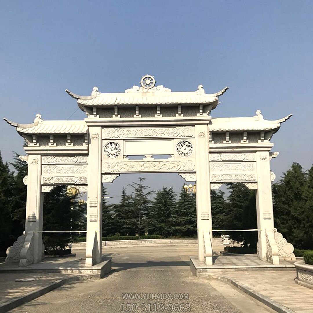 新款大理石景区入口摆放牌坊石雕博鱼网页版