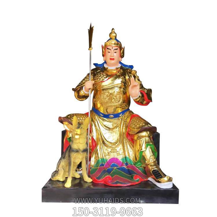 寺庙大型玻璃钢喷金彩绘二郎神博鱼网页版