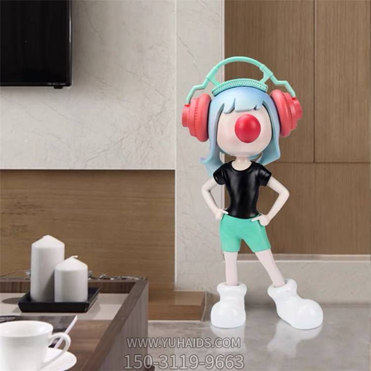 商场创意玻璃钢彩绘抽象人物景观摆件博鱼网页版
