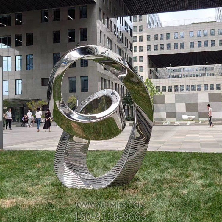 户外广场异形白钢抽象标志景观摆件博鱼网页版