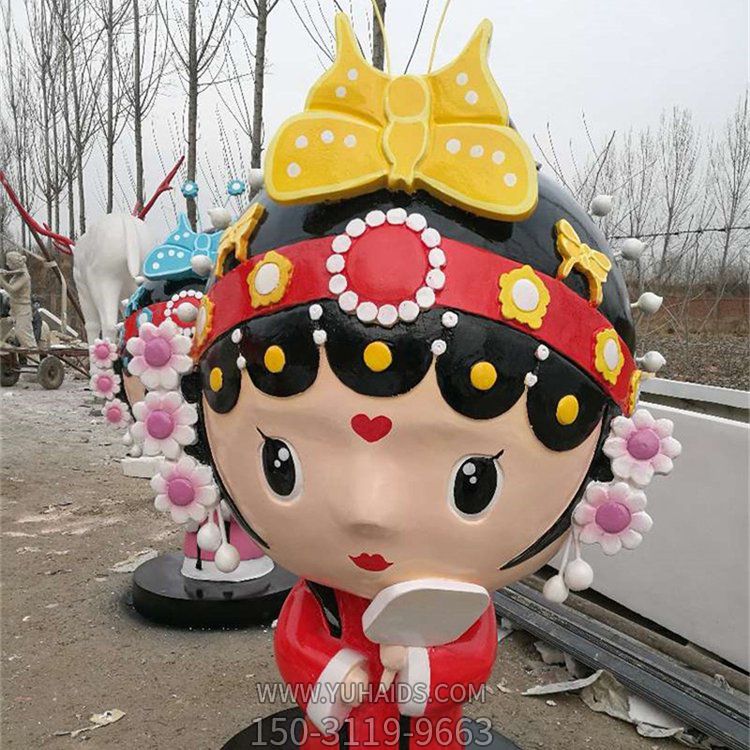 商场园林玻璃钢彩绘园林景观戏曲人物景观博鱼网页版