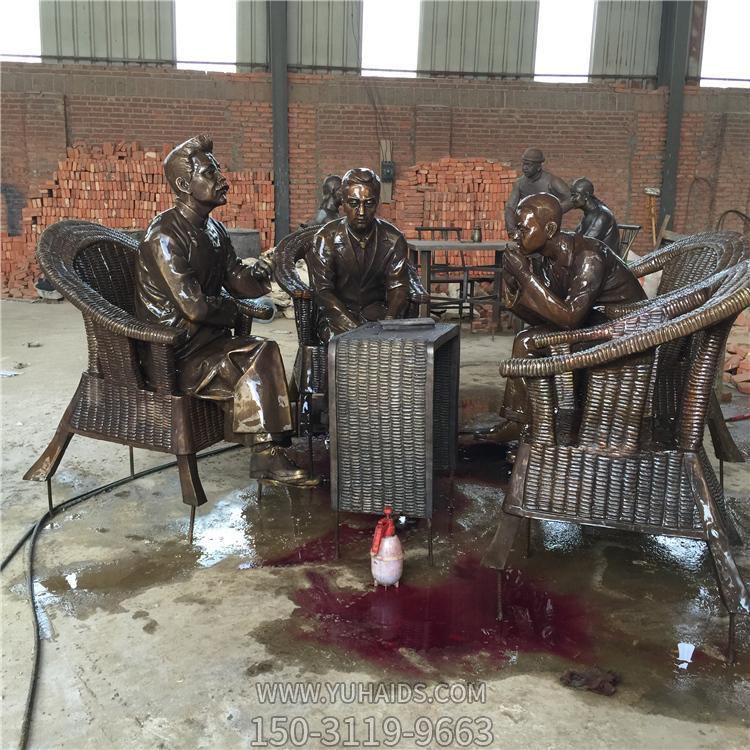 茶文化品茶人物户外商业街铸铜场景博鱼网页版