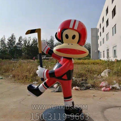 户外公园玻璃钢卡通打高尔夫的动物博鱼网页版