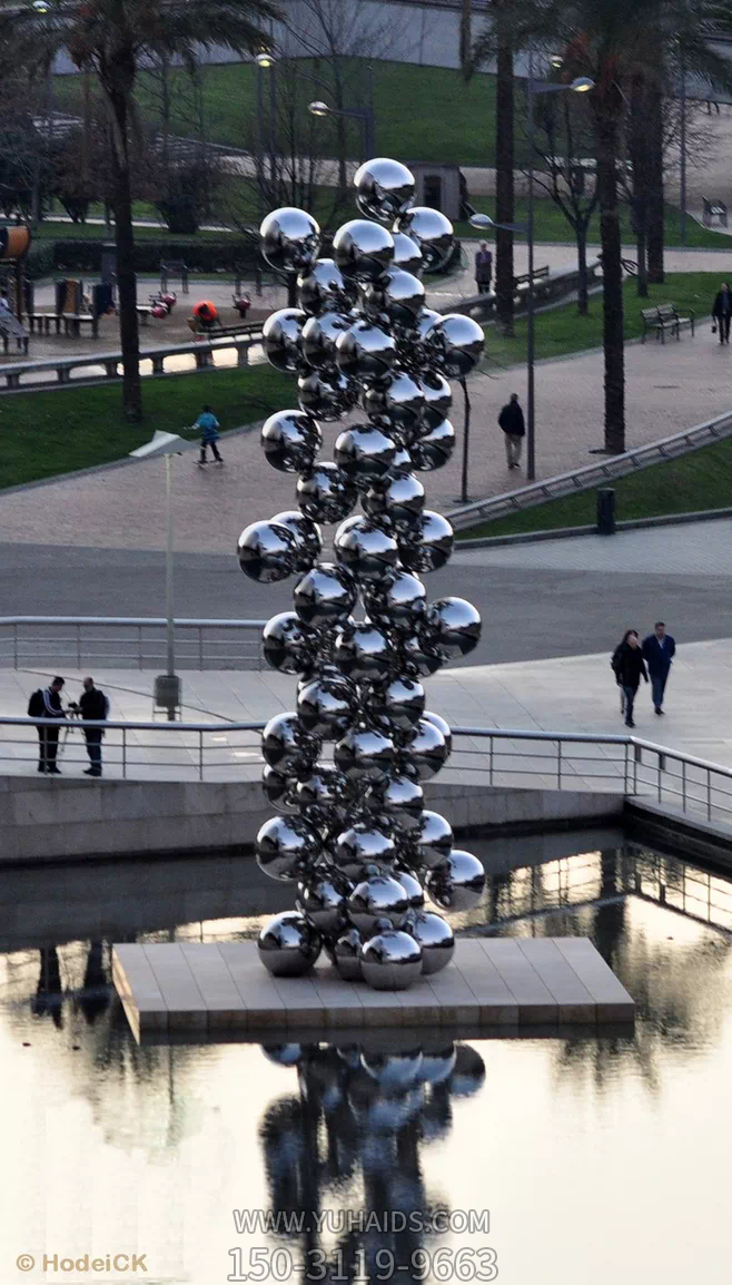 公园湖中创意不锈钢景观博鱼网页版