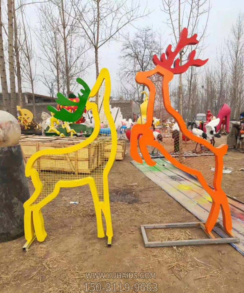 户外景区彩绘玻璃钢梅花鹿博鱼网页版