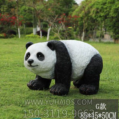 熊猫博鱼网页版-景区门口爬行仿真玻璃钢熊猫博鱼网页版