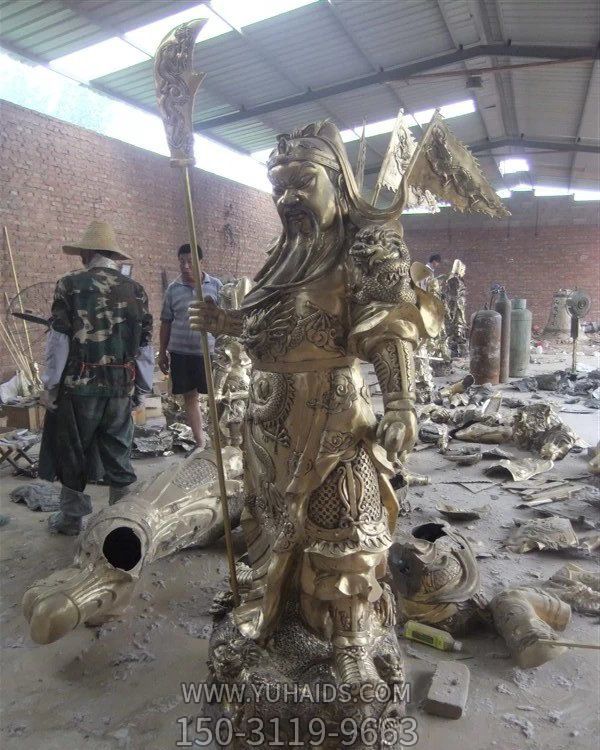 大型铸铜镇宅招财单刀关公像寺庙佛像武财神博鱼网页版
