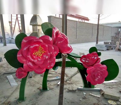 公园不锈钢牡丹花景观装饰品花朵博鱼网页版
