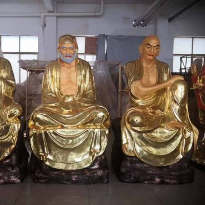 景区寺庙大型铜雕十八罗汉博鱼网页版