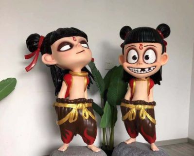 景区园林玻璃钢卡通彩绘哪吒博鱼网页版