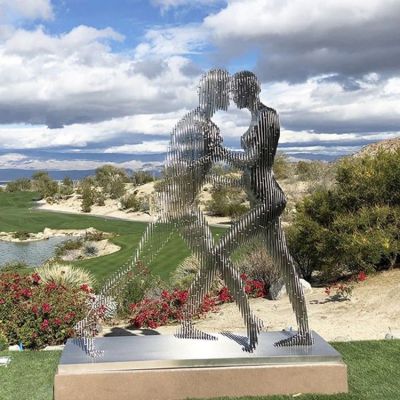 户外广场大型不锈钢抽象人物博鱼网页版摆件