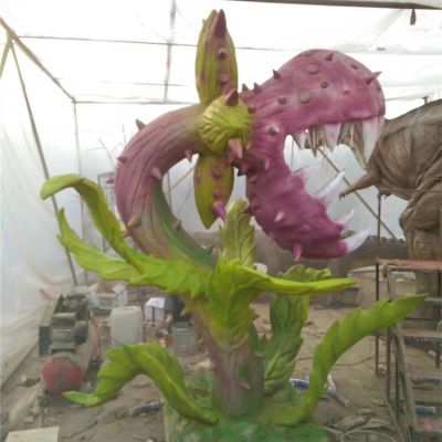 游乐园装饰玻璃钢彩绘仿真植物食人花博鱼网页版