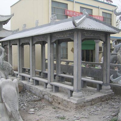 公园摆放青石仿古长廊石凉亭博鱼网页版