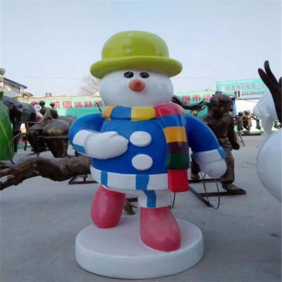 玻璃钢彩绘户外园林景观卡通雪人博鱼网页版