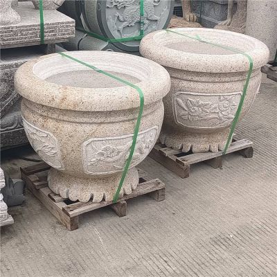 庭院摆放中式花岗岩雕刻养鱼水缸花盆