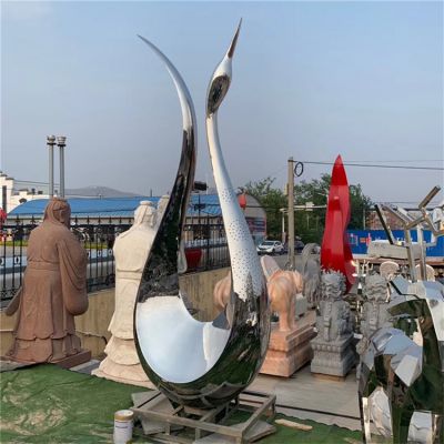 公园景观摆放镜面不锈钢抽象天鹅博鱼网页版