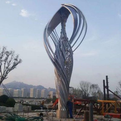大型户外公共不锈钢抽象景观博鱼网页版 