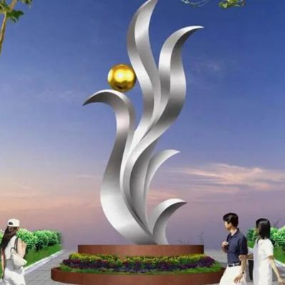 不锈钢户外园林广场大型抽象凤凰博鱼网页版