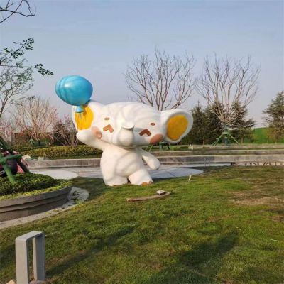 公园儿童乐园户外摆放装饰玻璃钢卡通彩绘小象博鱼网页版