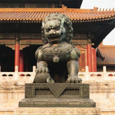 故宫景区大型仿古做旧大型石狮子博鱼网页版