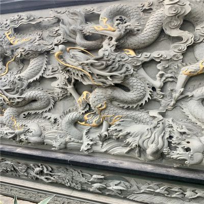 壁画浮雕青石五龙壁石雕龙园林景观