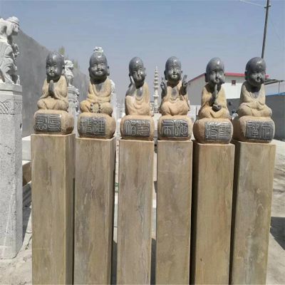 寺庙小和尚人物做旧拴马柱博鱼网页版