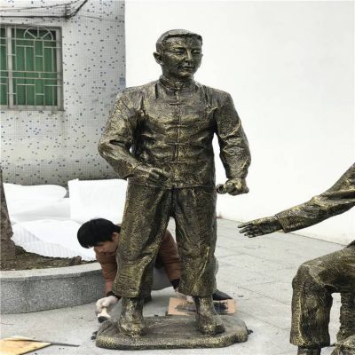 玻璃钢仿铜园林景观人物博鱼网页版摆件
