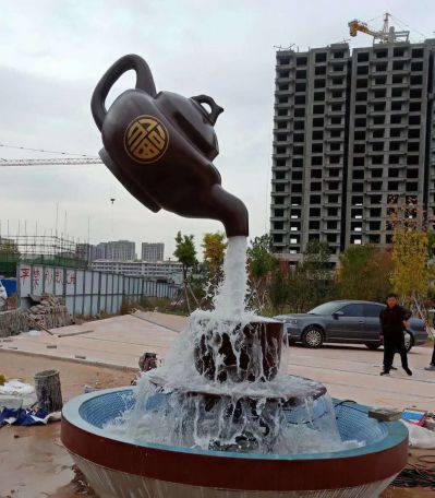 景区大型户外景观玻璃钢悬浮流水天壶博鱼网页版
