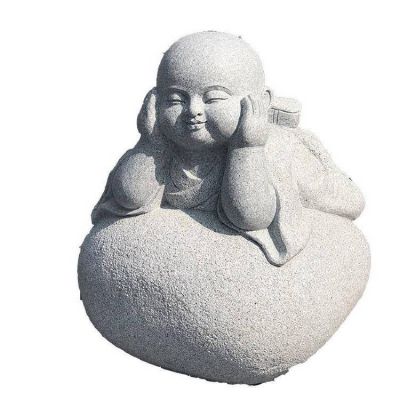 大理石石雕户外趴在石头上的小沙弥博鱼网页版