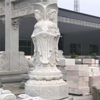 景区寺庙大型大理石石雕三面菩萨博鱼网页版