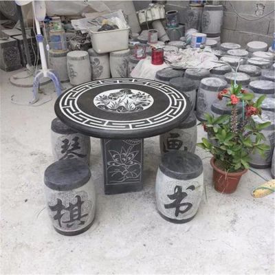 大理石石雕花纹石桌石凳博鱼网页版