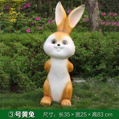 兔子博鱼网页版-景区摆放一只可爱玻璃钢兔子博鱼网页版