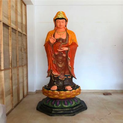 玻璃钢彩绘站立的佛像三圣博鱼网页版