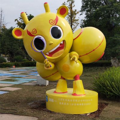 萌娃吉祥物博鱼网页版 商场步行街小品摆件定制玻璃钢 卡通动物博鱼网页版 