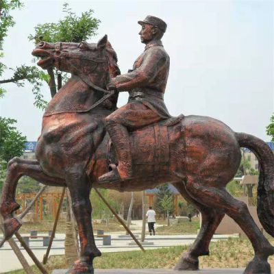 玻璃钢仿铜户外园林广场八路军人物博鱼网页版