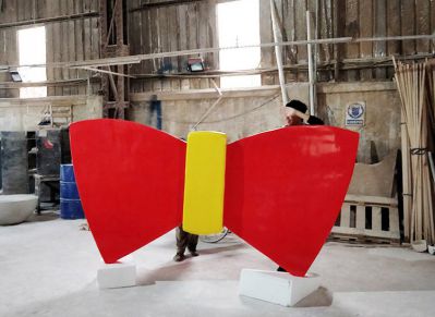 商场装饰大型彩绘玻璃钢蝴蝶结博鱼网页版