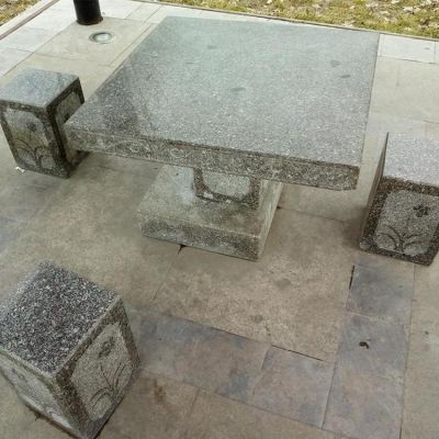 家居庭院大理石砂石石雕正方形石桌石凳博鱼网页版