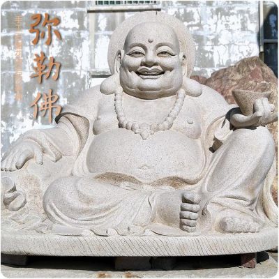 手工雕刻花岗岩雕刻弥勒佛雕像寺庙景观博鱼网页版