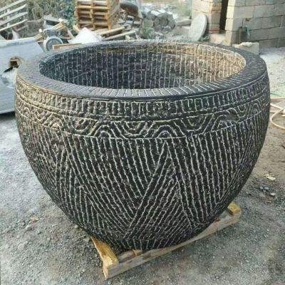 户外青石纹路庭院花盆博鱼网页版