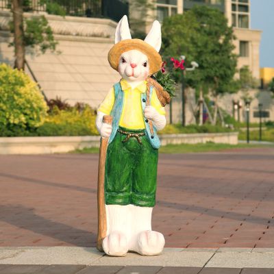 户外广场卡通树脂彩绘兔子博鱼网页版