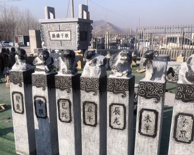 公园景观十二生肖动物拴马柱摆件