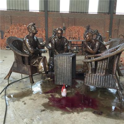 茶文化品茶人物户外商业街铸铜场景博鱼网页版