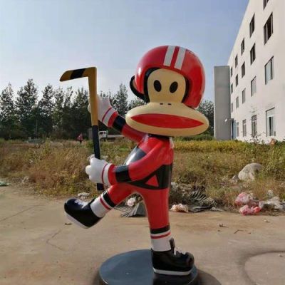 户外公园玻璃钢卡通打高尔夫的动物博鱼网页版