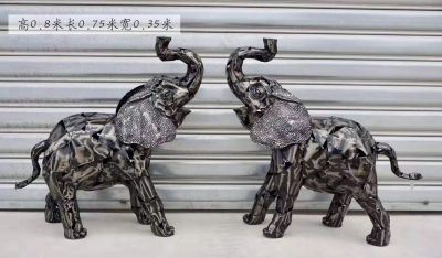 公园不锈钢创意一对大象博鱼网页版