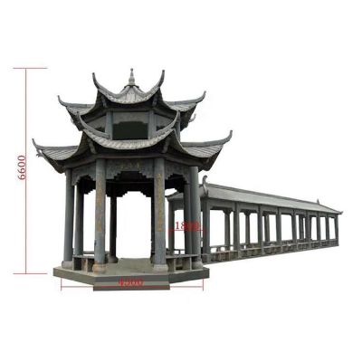 青石雕刻仿古建筑二层中式凉亭长廊园林博鱼网页版