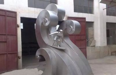 海边一人在冲浪的不锈钢海浪浪花博鱼网页版