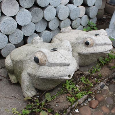 室外两只可爱的石雕青蛙博鱼网页版