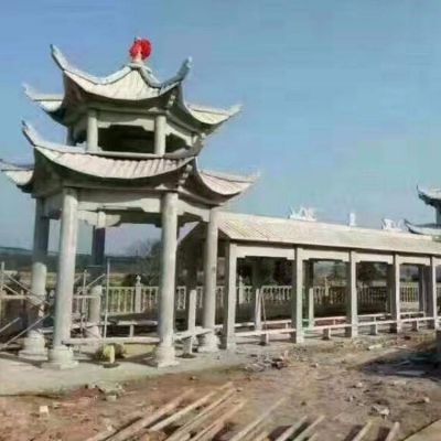 公园户外摆放青石仿古长廊石凉亭博鱼网页版