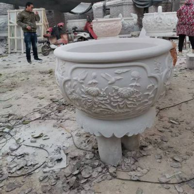 庭院石雕青石鱼缸仿古花盆荷花石缸养鱼石槽博鱼网页版
