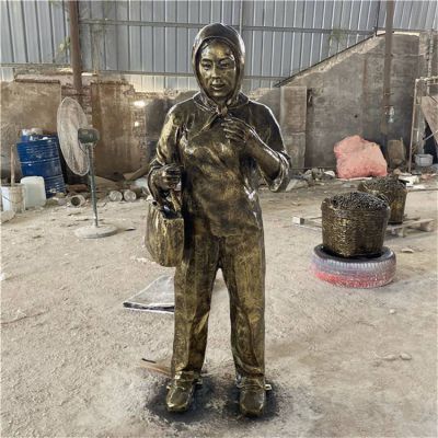 园林景区玻璃钢仿铜人物博鱼网页版